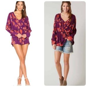 NWT Free People Tuscan Dreams Tunic Dress Plum